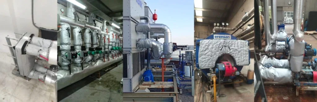 cana ceketi üretim montaj özel ölçü vana ceketi görselleri - sarı izolasyon